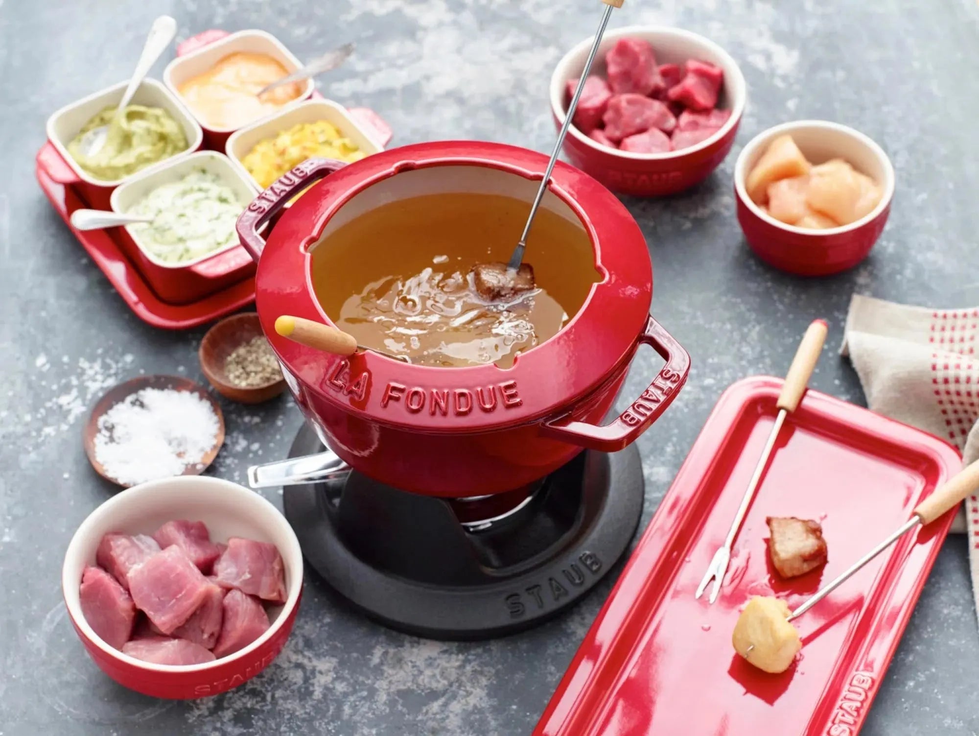 Fondue Set mit 2 Griffen 20 cm - KAQTU Design