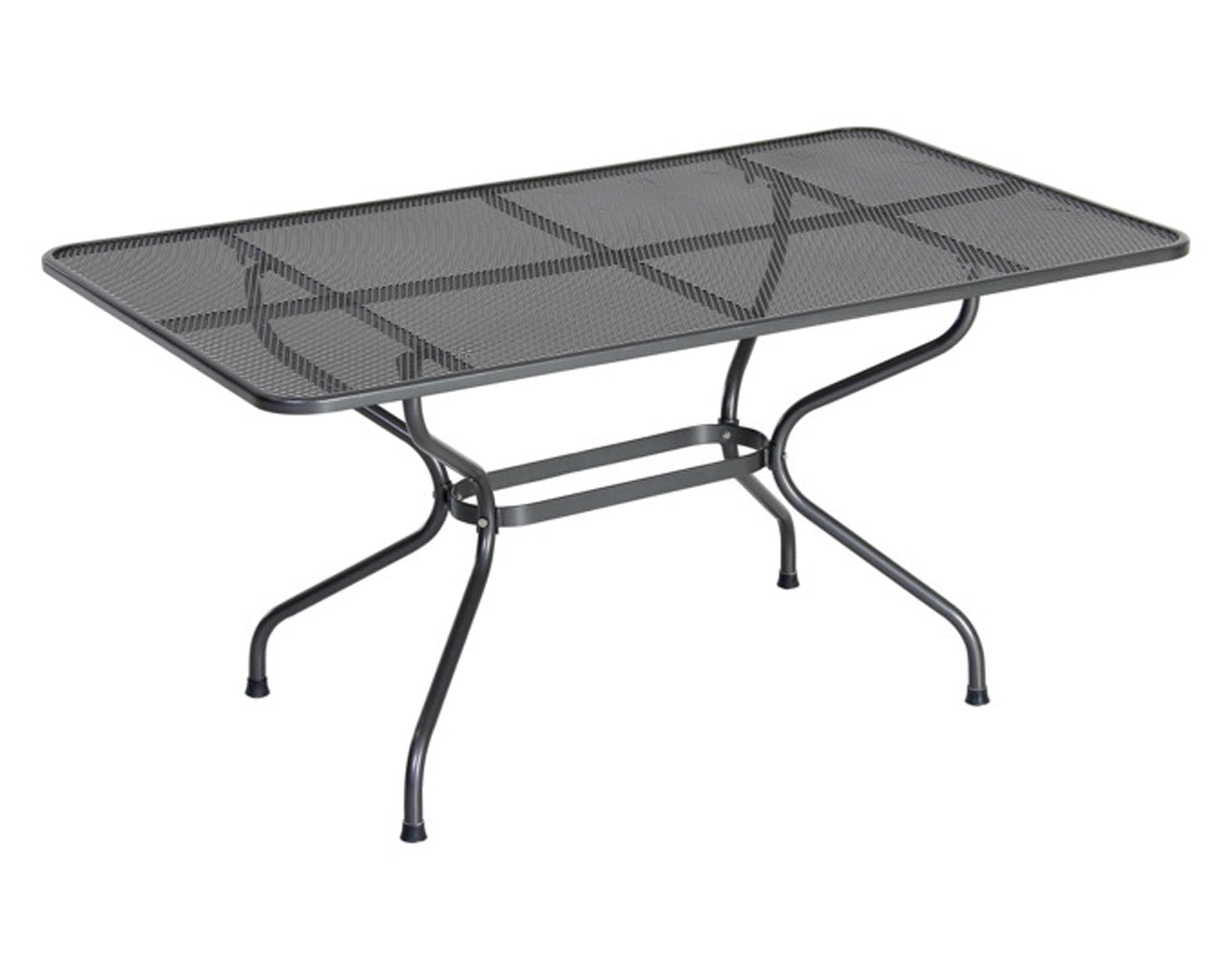 Eleganter Gartentisch aus Streckmetall, ø105cm, robust, pflegeleicht, ideal für gesellige Runden im Freien.