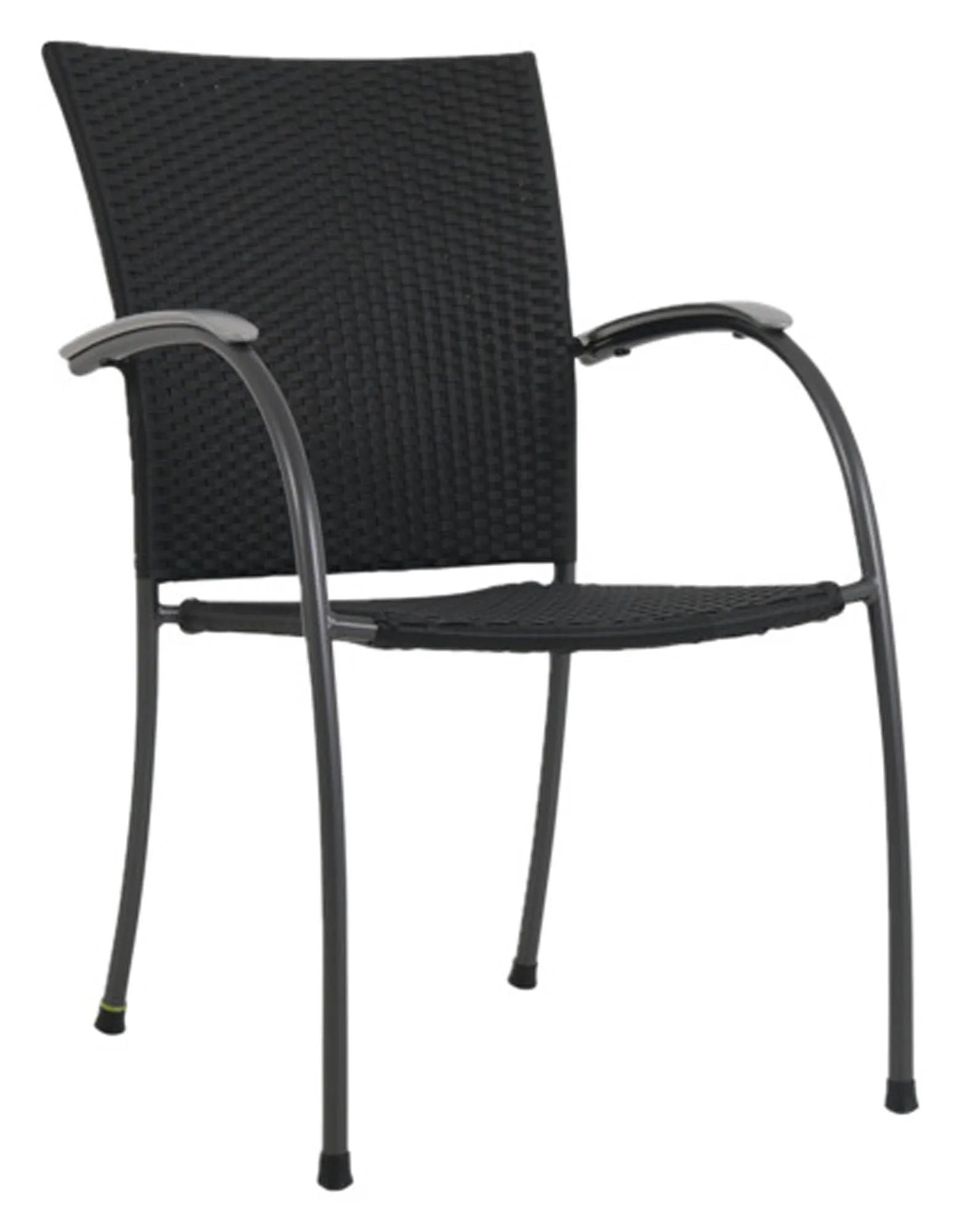 Eleganter Sessel Salernos in Schwarz-Grau, wetterfest, UV-beständig, ergonomisch, ideal für stilvolle Gartenmomente.