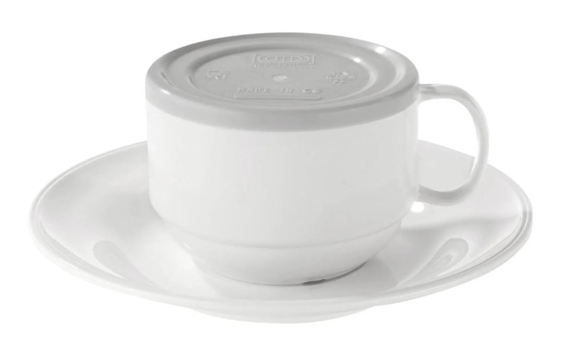 Deckel PC zu Frühstückstasse D10cm mikrowellen- geschirrspül in Grau präsentiert im Onlineshop von KAQTU Design AG. Tasse ist von Vollrath