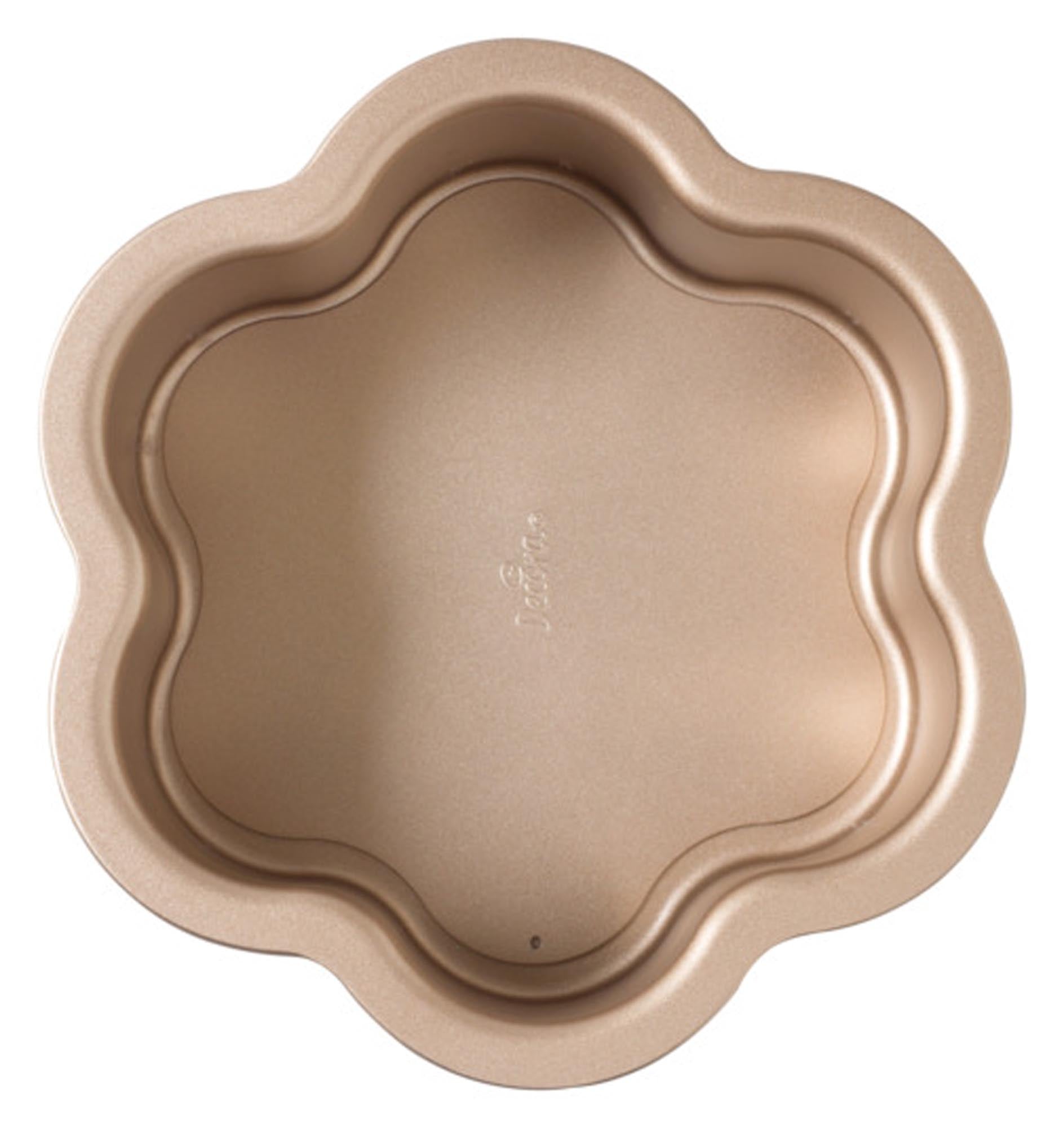 DECORA Backform Antihaft Gold Blume herausnehmbarem Boden und Rohrboden ø 22x10 cm