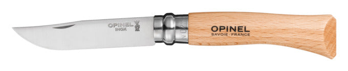 OPINEL Messer Nr. 8 Edelstahl Buchenholzgriff transparent lackiert 8.5 cm in  präsentiert im Onlineshop von KAQTU Design AG. Küchenmesser ist von OPINEL
