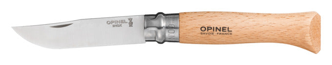 OPINEL Messer Nr. 8 Edelstahl Buchenholzgriff transparent lackiert 8.5 cm in  präsentiert im Onlineshop von KAQTU Design AG. Küchenmesser ist von OPINEL