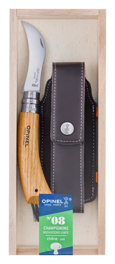 OPINEL Pilzmesser Nr. 8 Eichenholzgriff mit Etui in Holzbox 8 cm