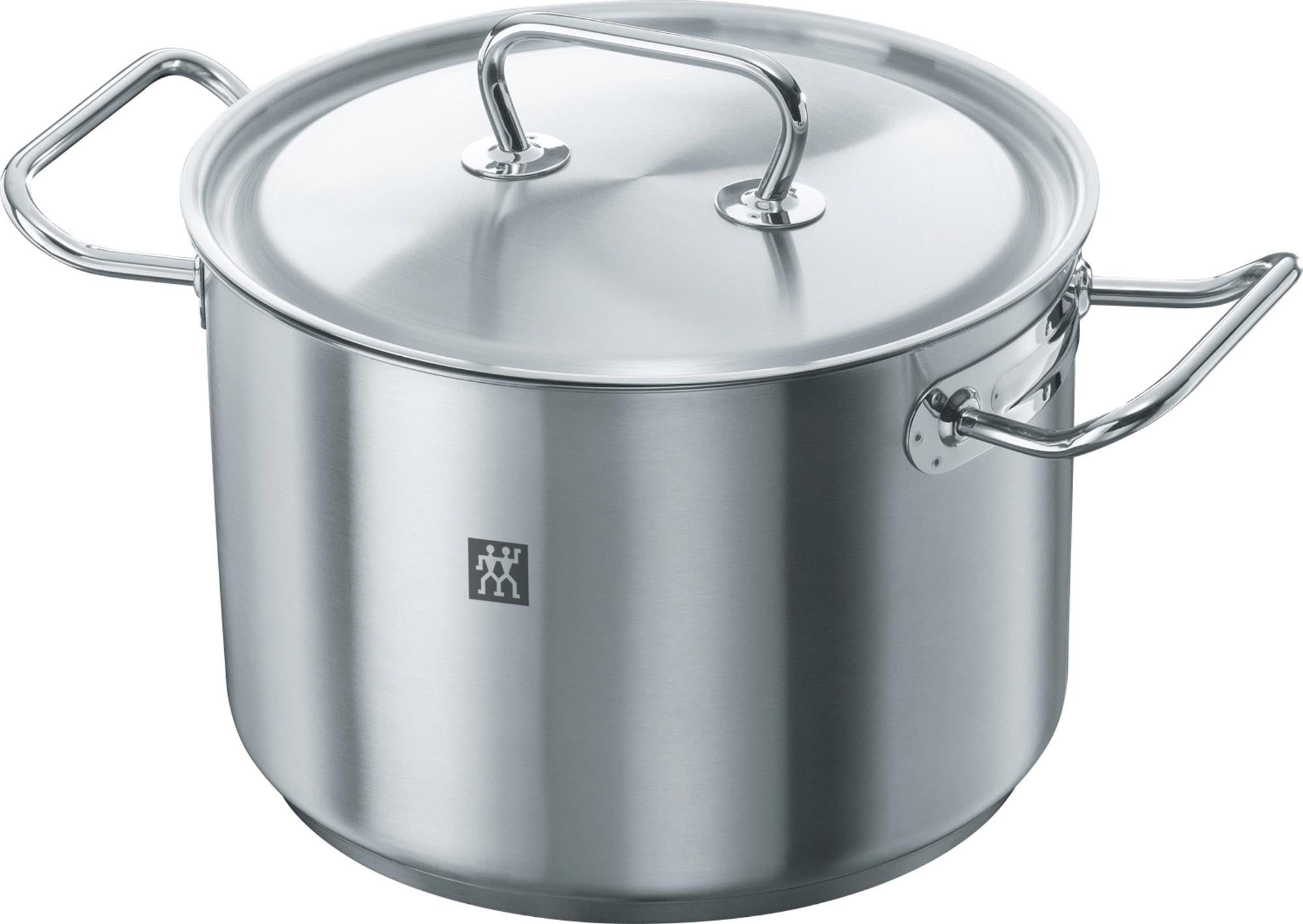 Hochwertiger 6.0 l Zwilling Kochtopf aus 18/10 Edelstahl, ideal für grosse Portionen, mit Thermo-Spot und spülmaschinenfest.