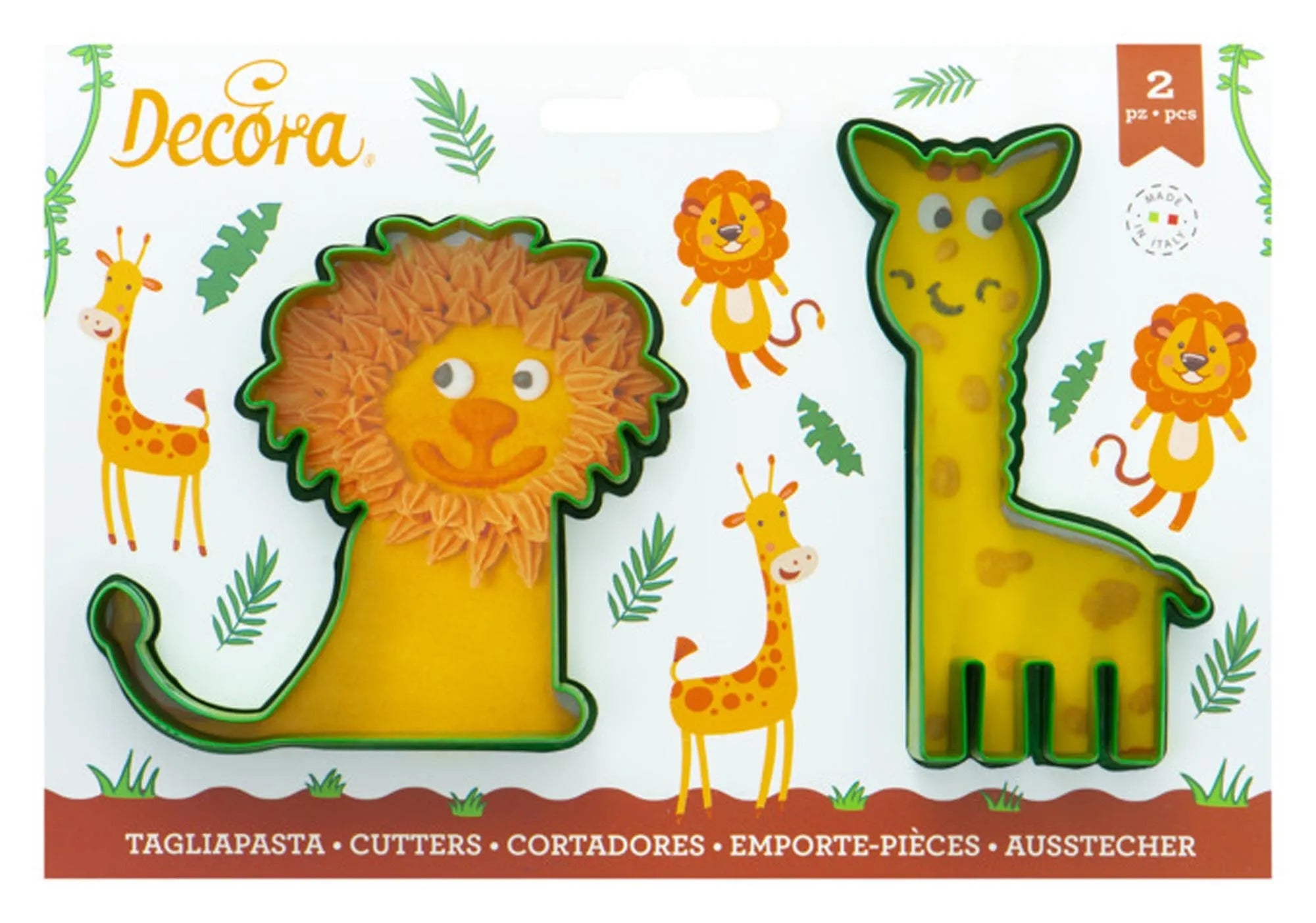 Tierische Ausstecher von DECORA: Giraffe & Löwe im 2er-Set.