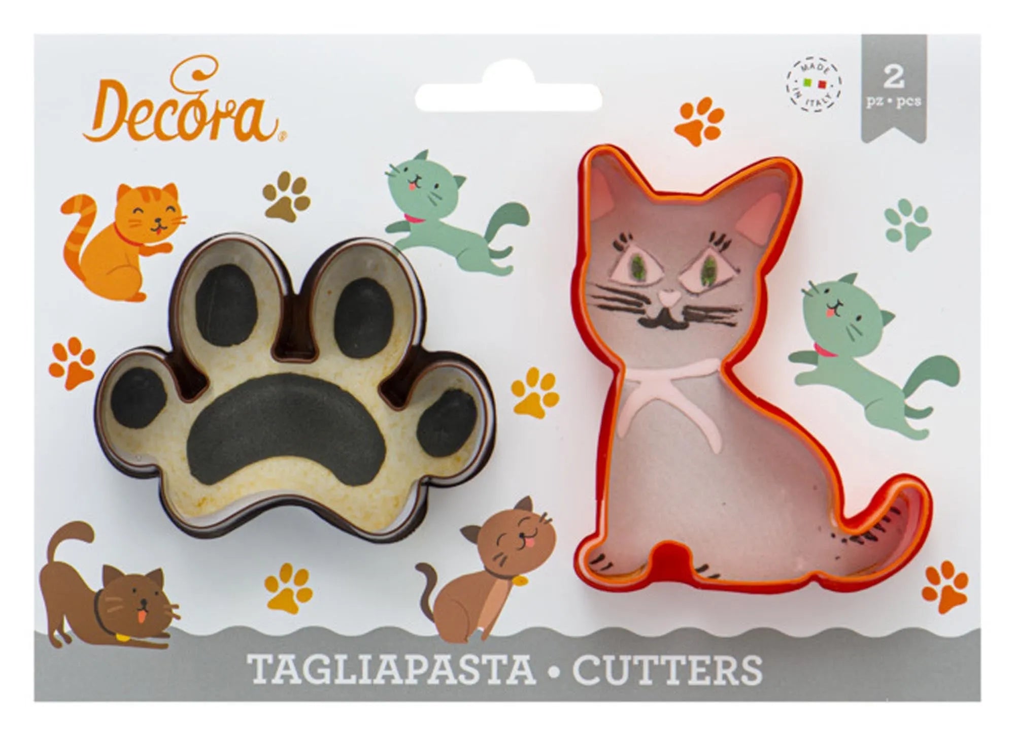 Katzen- und Pfoten-Ausstecher-Set von DECORA für kreative Kekse.