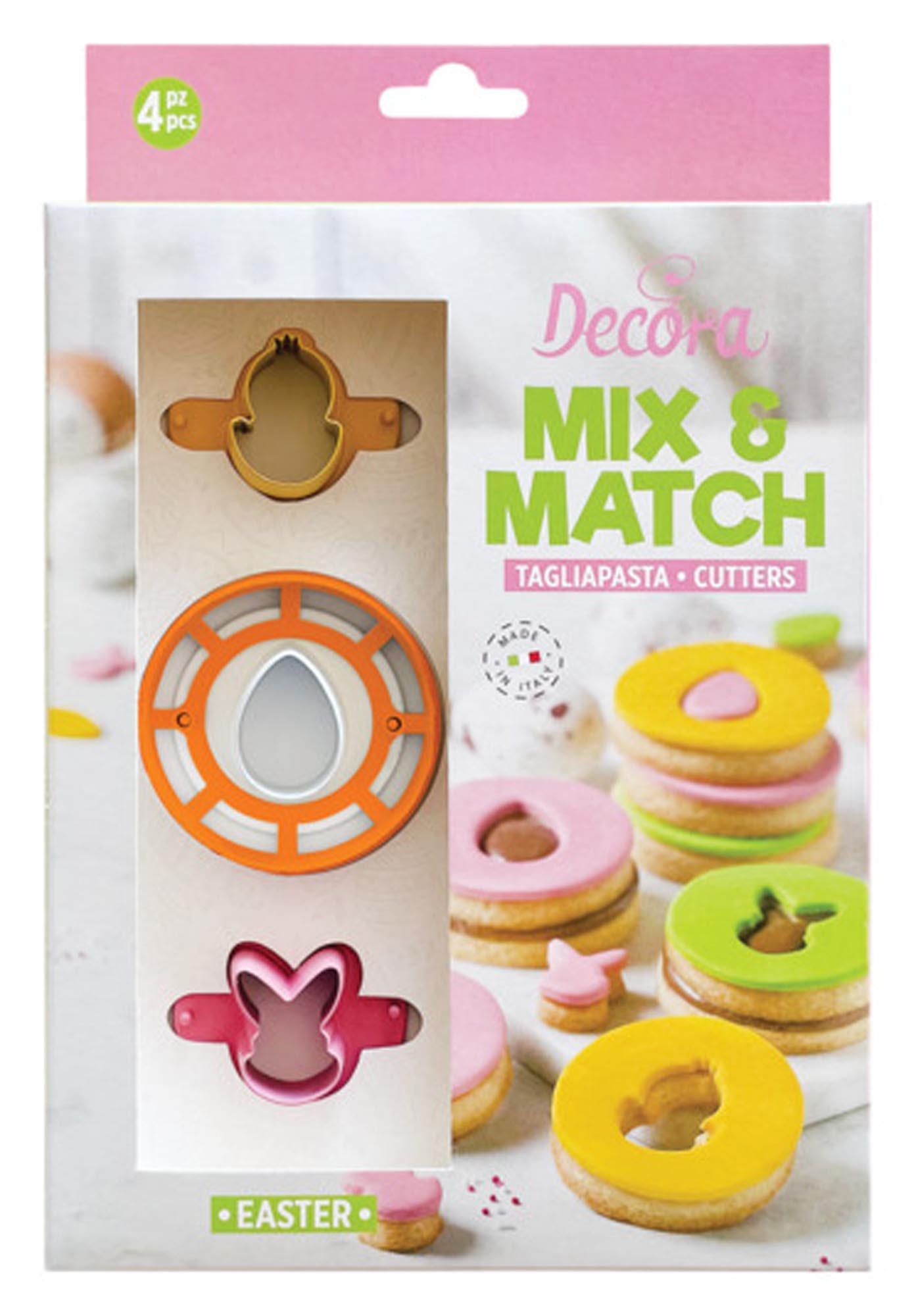 DECORA Linzer Ostern Ausstecher Set: 4 Formen aus Edelstahl für kreative Osterplätzchen. Perfekt für Hasen, Eier & Küken!