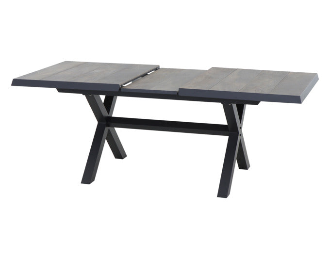 Moderner SIENA GARDEN Sincro Tisch, 160/200x90 cm, mit grauer Keramikplatte, ideal für stilvolle Außenbereiche.