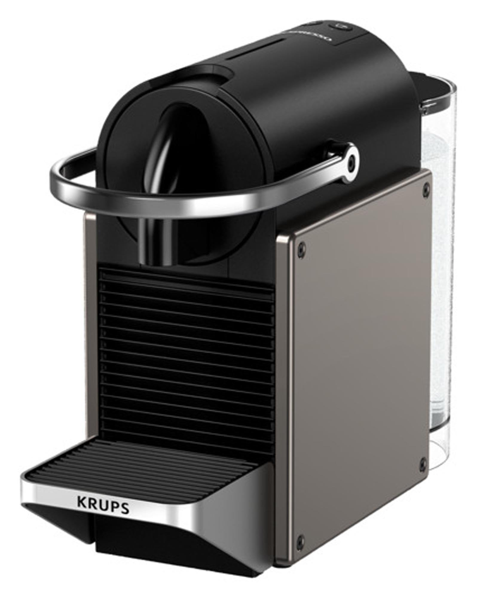 KRUPS Nespresso Kaffeemaschine Pixie titan in Titan präsentiert im Onlineshop von KAQTU Design AG. Küchengerät ist von KRUPS