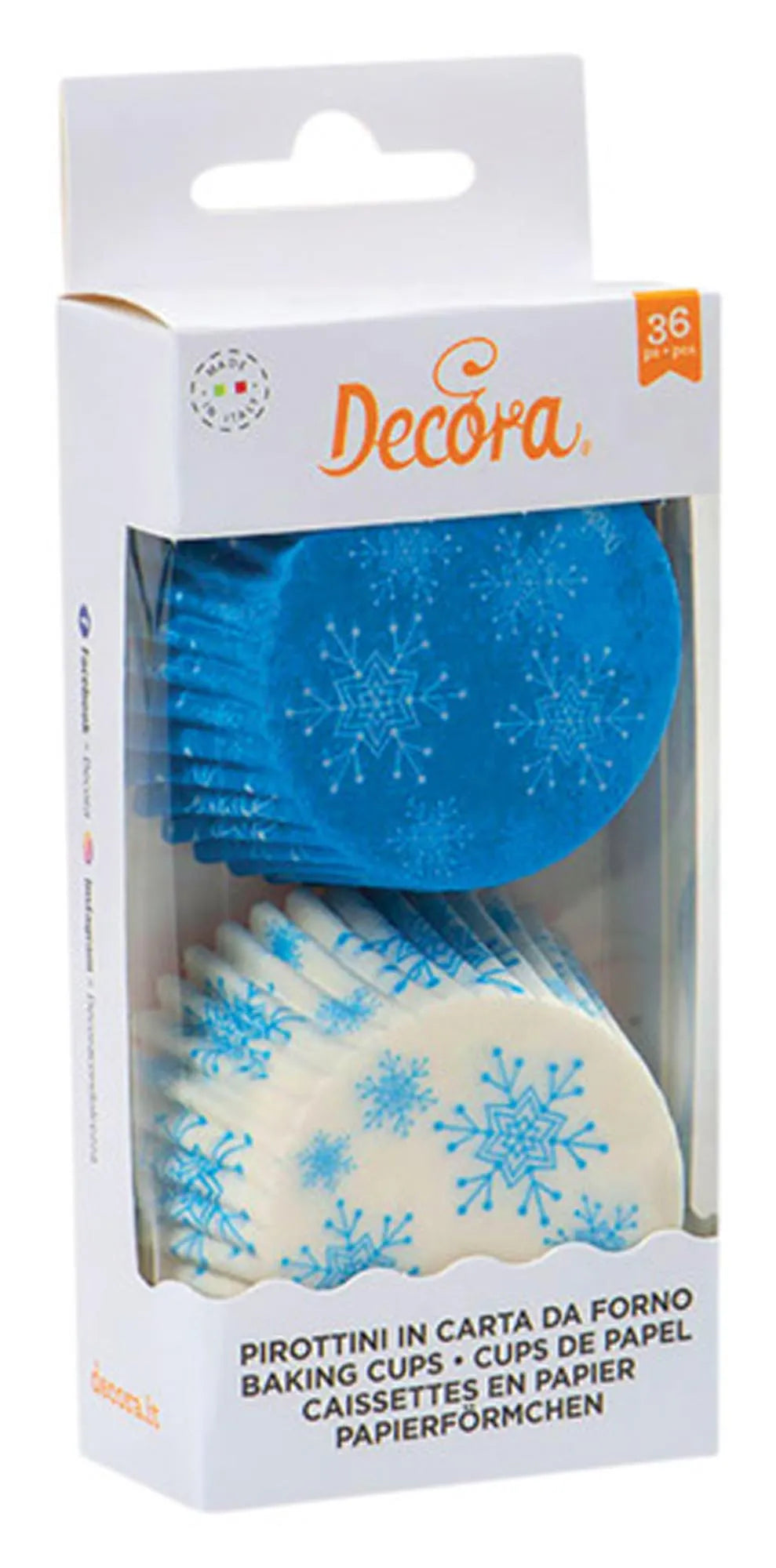 DECORA Frozen Stars Papier-Backförmchen, 36 Stk, ø 5x3.2 cm, ideal für Feiern.