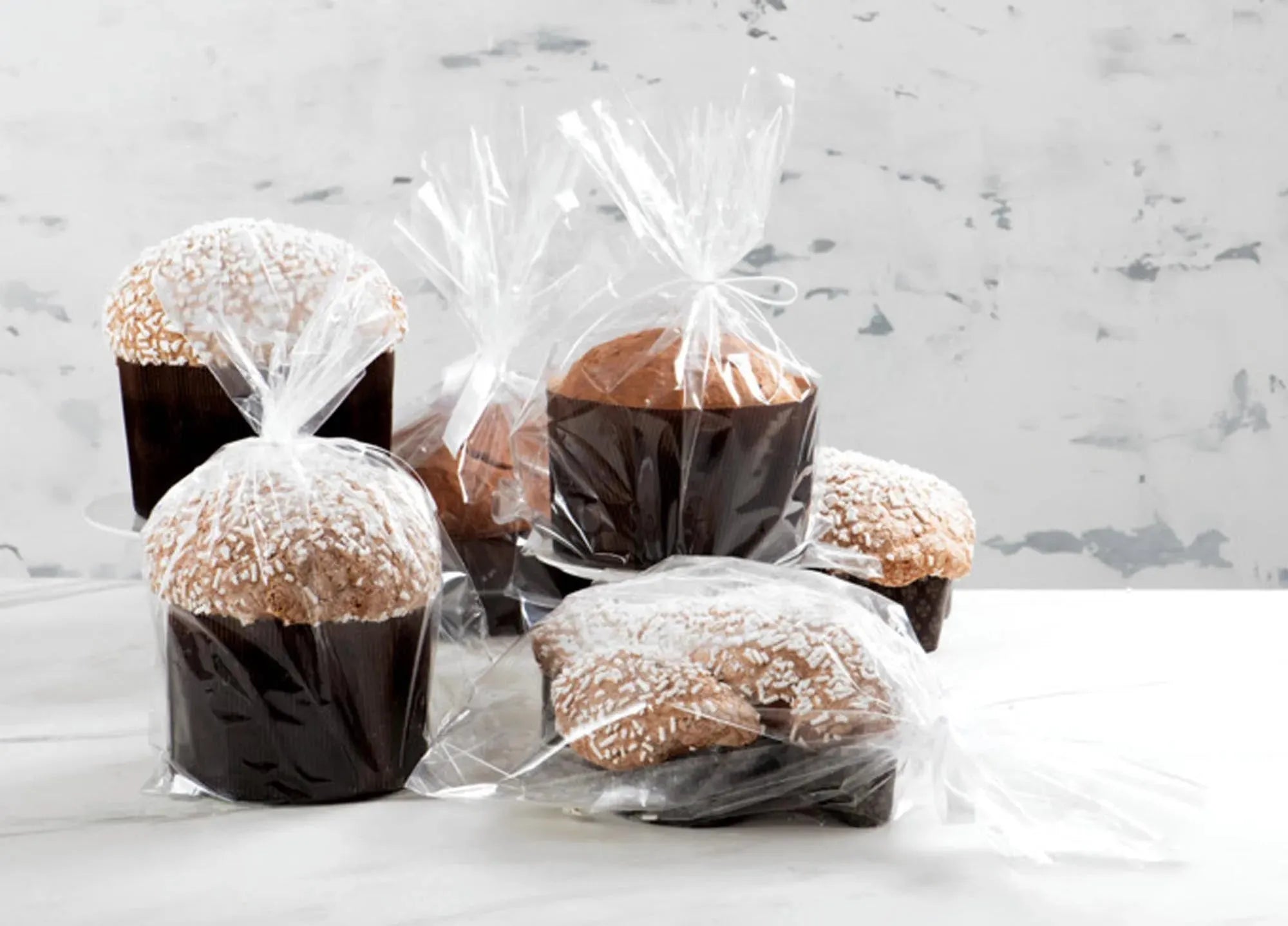 Klarsicht-Beutel 5er Set für Panettone, ideal für 750/1000g, 32x44 cm.