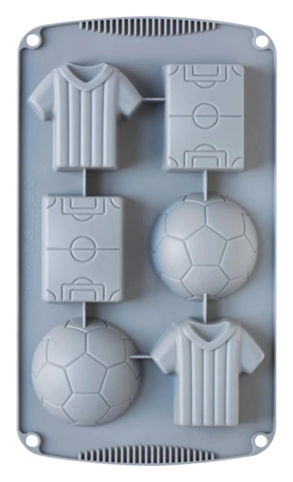 Perfekte Silikonbackform für Fußballfans: 6er Set, 30x17x3 cm, antihaft, hitzebeständig bis 230°C, ideal für Muffins & Schokolade.