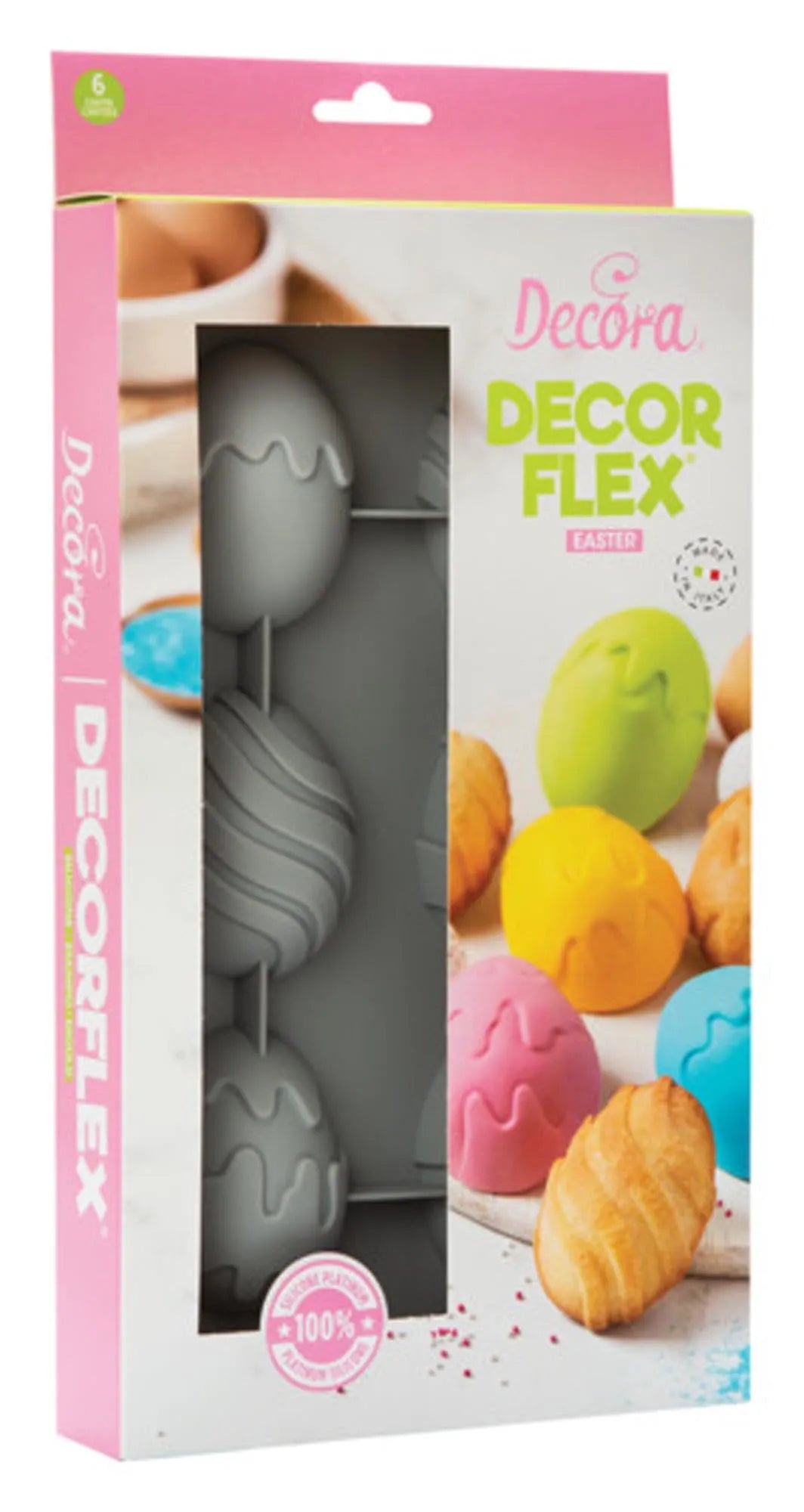 DECORA Silikonform: 6 Ostermotive, 30x17x3 cm, perfekte Backergebnisse.