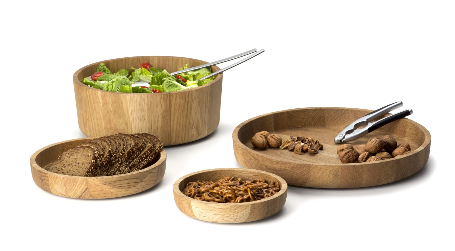 Elegante Eichenholzschüssel von Continenta, 31x12cm, perfekt für die stilvolle Servierung von Snacks und als ansprechendes Wohnaccessoire.