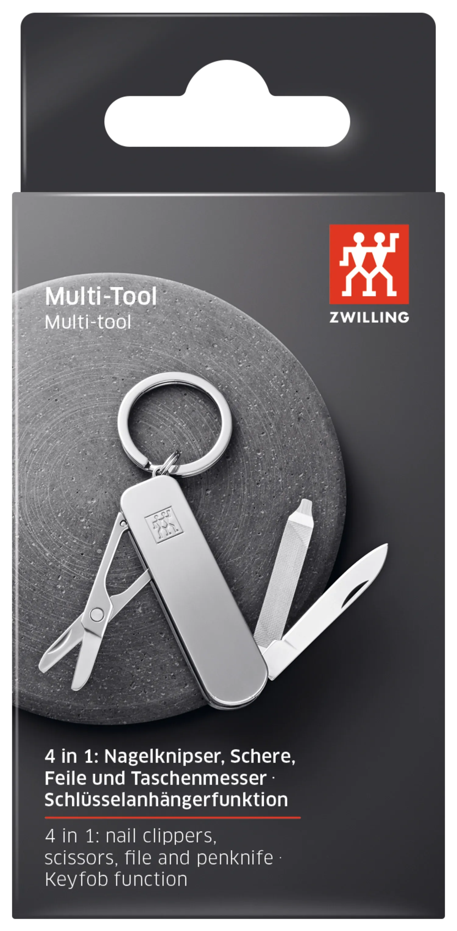 Multi-Tool m. Schlüsselanhänger, Edelstahl, 57 mm