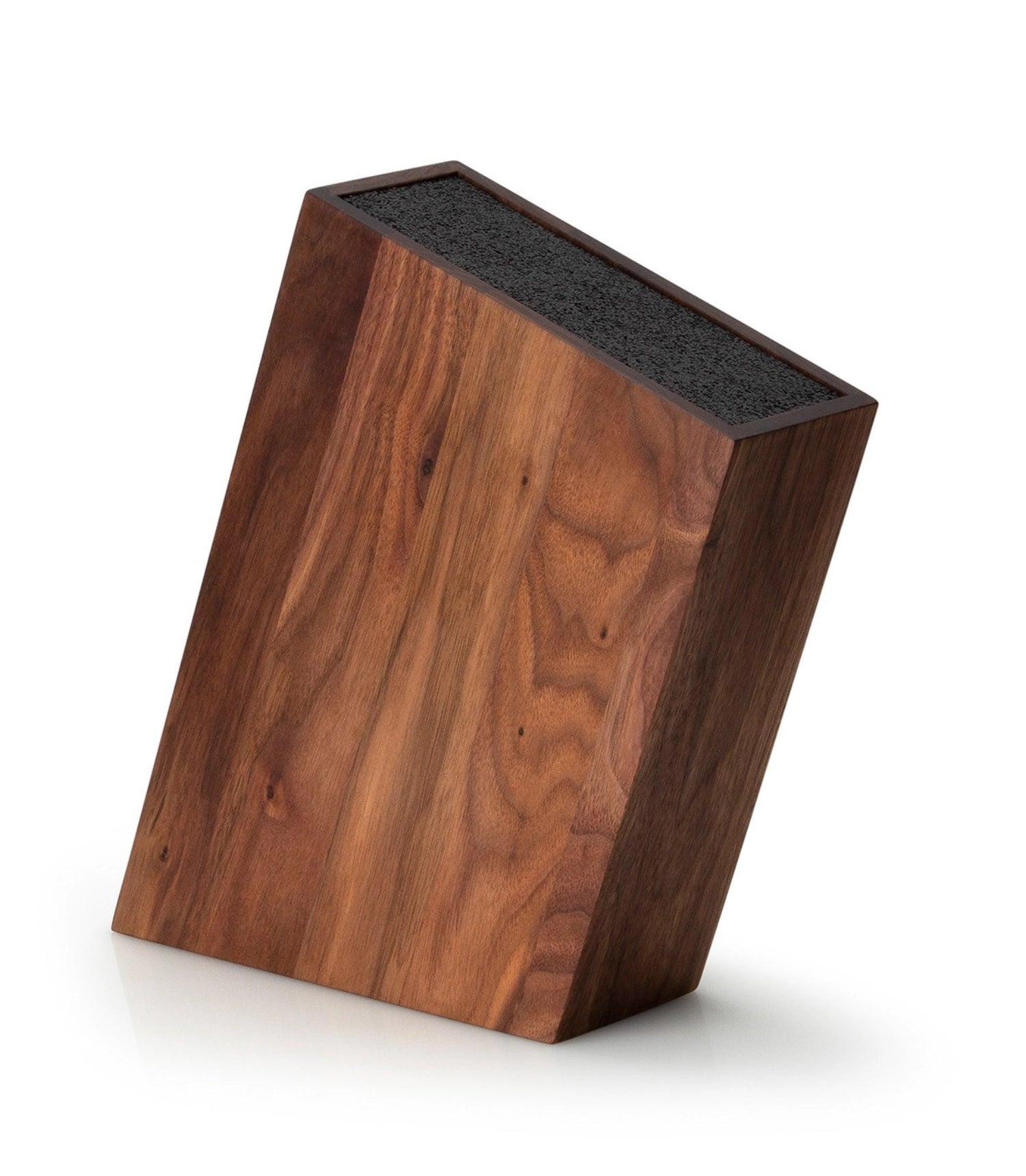 Walnuss Messerblock m.flexiblem Einsatz schräg, 28,5x8x19cm
