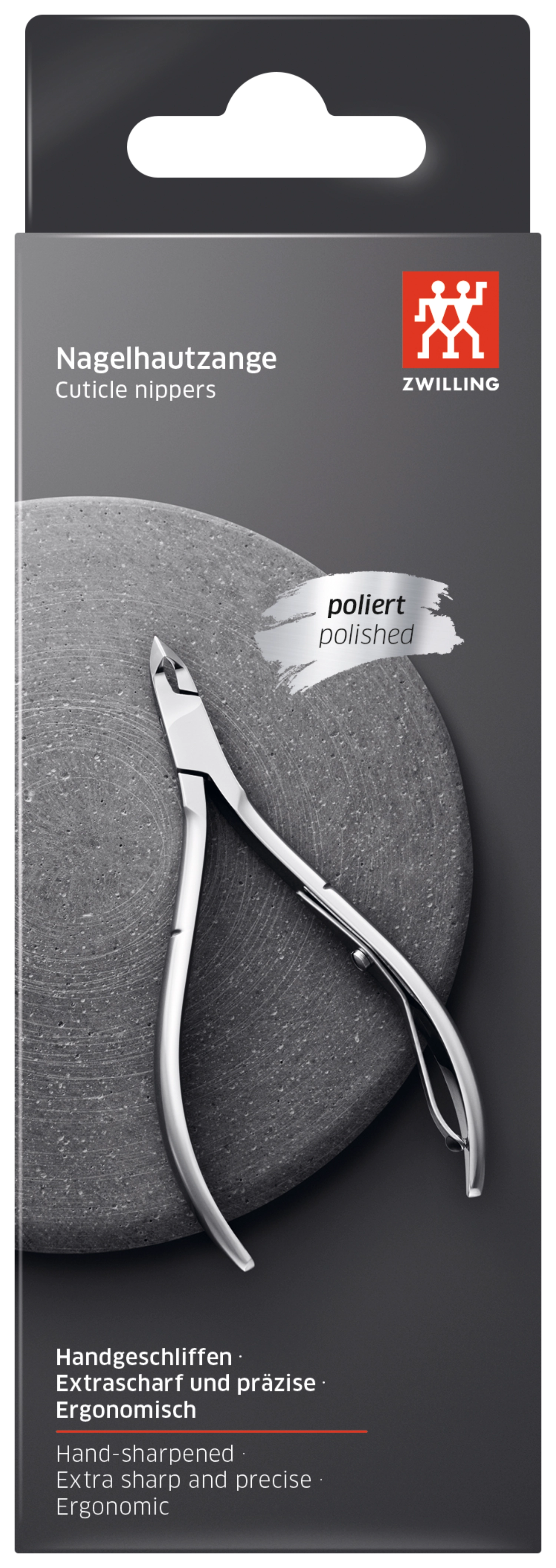 Hochwertige, polierte Hautzange von Zwilling Beauty, 100 mm, ideal für präzise Maniküre und Pediküre, sorgt für perfekte Ergebnisse.