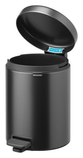 Eleganter BRABANTIA Treteimer NewIcon in confident grey, 5 l Fassungsvermögen, ideal für stilvolle und hygienische Abfallentsorgung.
