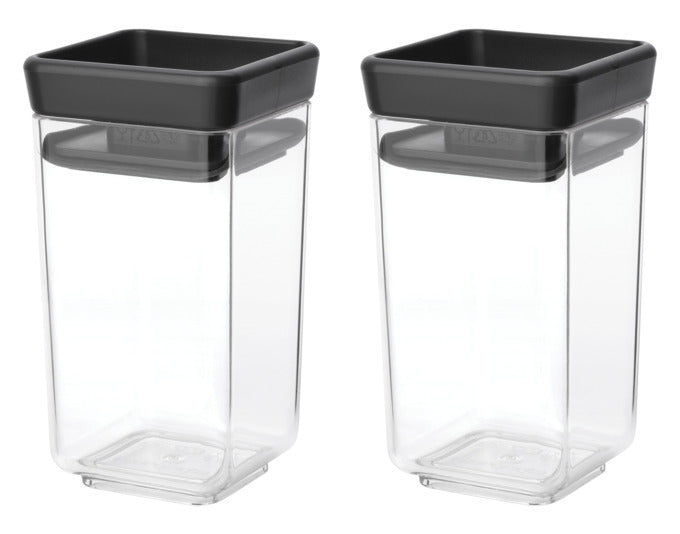 BRABANTIA Vorratsdosen Set Tasty+ 2-teilig dark grey 2x0.15 l in  präsentiert im Onlineshop von KAQTU Design AG. Aufbewahrungsdose ist von BRABANTIA