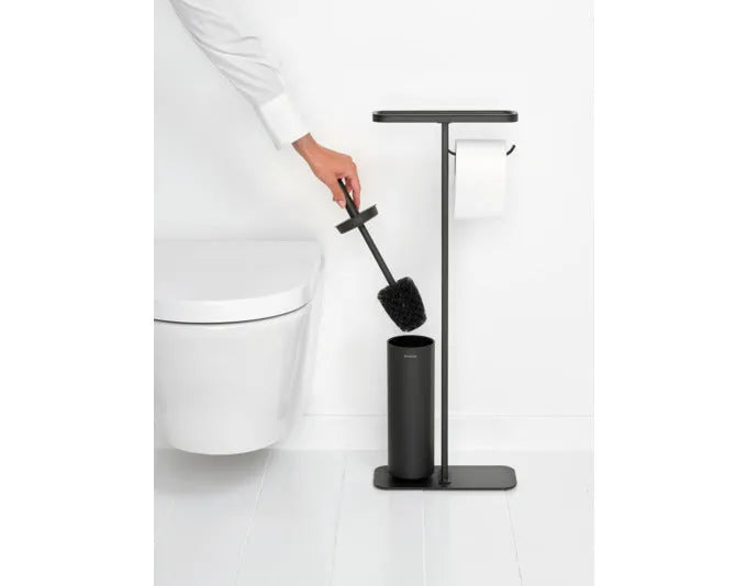 Eleganter Toilettenbutler in mineral infinite grey, kombiniert WC-Bürste und Papierhalter, stilvoll und funktional für Ihr Bad.