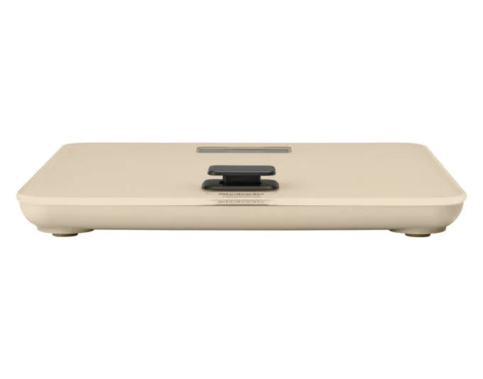 Elegante, batterielose Personenwaage in soft beige von BRABANTIA. Nachhaltig, präzise und stilvoll für Ihr Badezimmer.