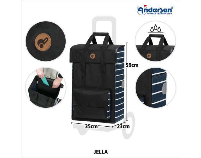 Der ANDERSEN Scala Jella Treppensteiger in Blau ist ein praktischer Einkaufswagen mit Treppensteiger-Funktion und modernem Design.