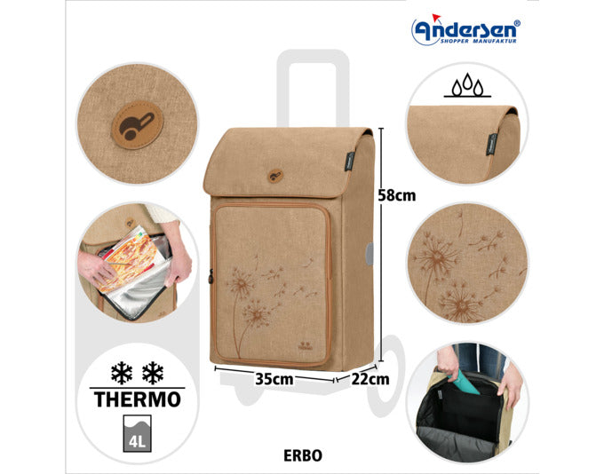 Praktischer ANDERSEN Treppensteiger Royal Erbo in Beige, ideal für Einkäufe, mit robustem Design und leichtem Handling.