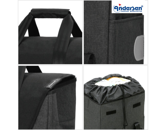 Die ANDERSEN Einkaufstasche Senta 2.0 in Schwarz ist stilvoll, praktisch und ideal für den täglichen Einkauf.