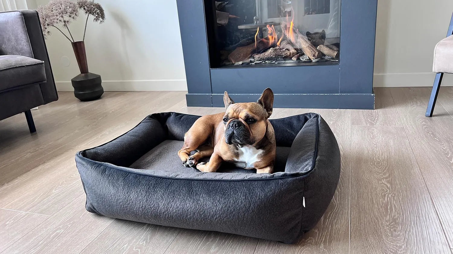 Elegantes Hundebett aus strapazierfähigem Buffalo-Leder von Laboni.