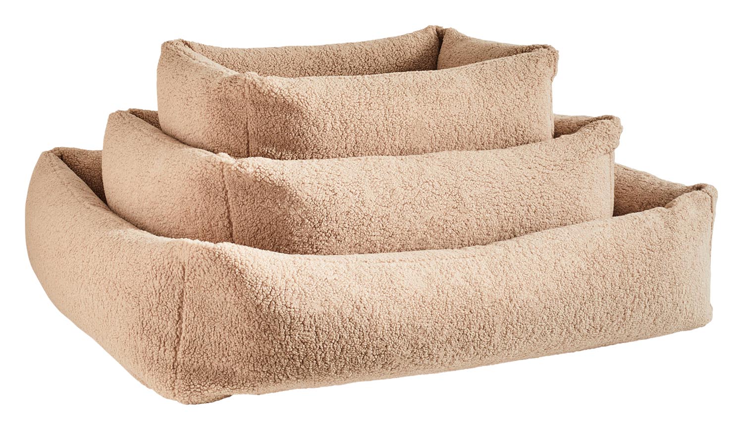 Das LABONI Hundebett Classic Teddy Creme M bietet Ihrem Hund einen gemütlichen Rückzugsort aus weichem Teddyfell, ideal für Komfort und Sicherheit.