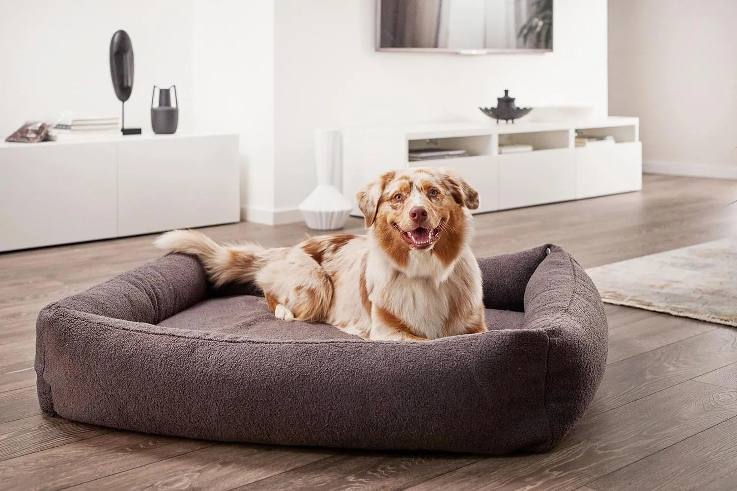 Komfortables Laboni Hundebett Classic Teddy S für kleine Haustiere.