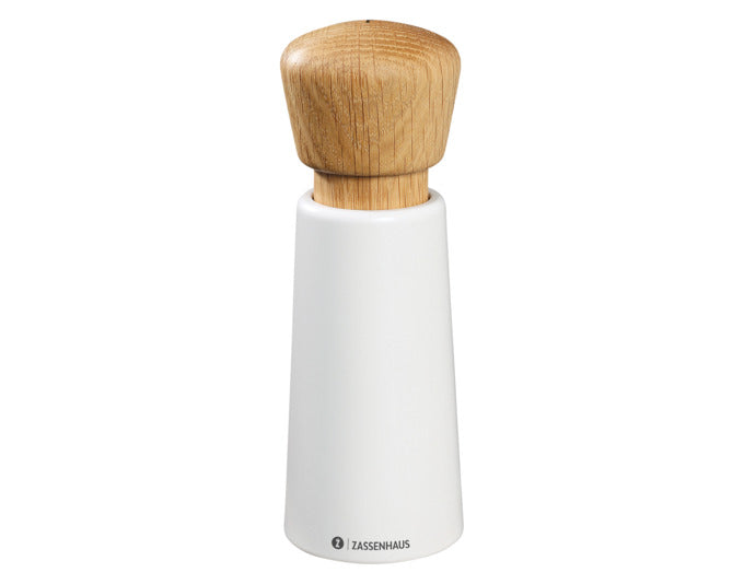 ZASSENHAUS Pfeffermühle Norderney Eiche weiss 18x6.2 cm in  präsentiert im Onlineshop von KAQTU Design AG. Salz & Pfeffer ist von ZASSENHAUS