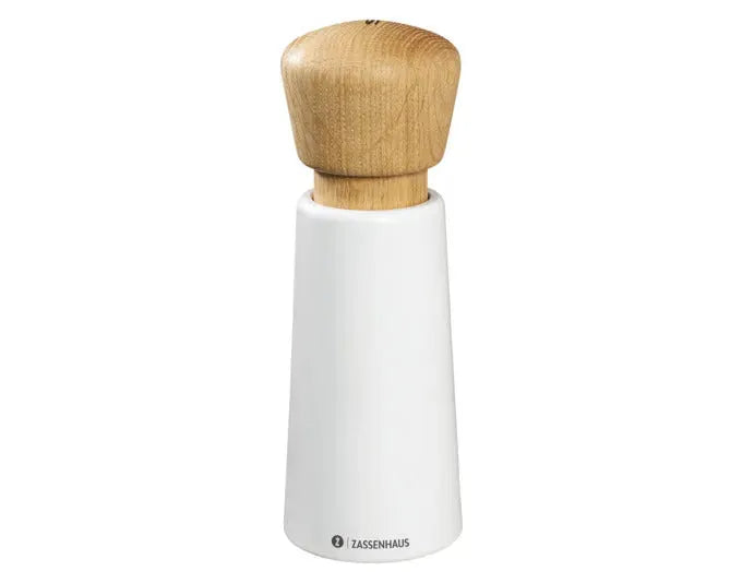 ZASSENHAUS Salzmühle Norderney Eiche weiss 18x6.2 cm in  präsentiert im Onlineshop von KAQTU Design AG. Salz & Pfeffer ist von ZASSENHAUS