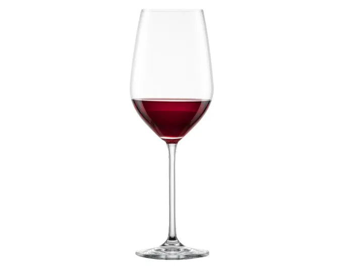 Elegante Bordeauxgläser von SCHOTT ZWIESEL, Serie Fortissimo, 4er-Set, ideal für Rotwein, hochwertiges Kristallglas, modernes Design.