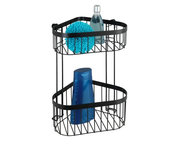 WENKO Duscheckregal Classic Plus schwarz 2 Ablagen in  präsentiert im Onlineshop von KAQTU Design AG. Haushaltshilfen ist von WENKO