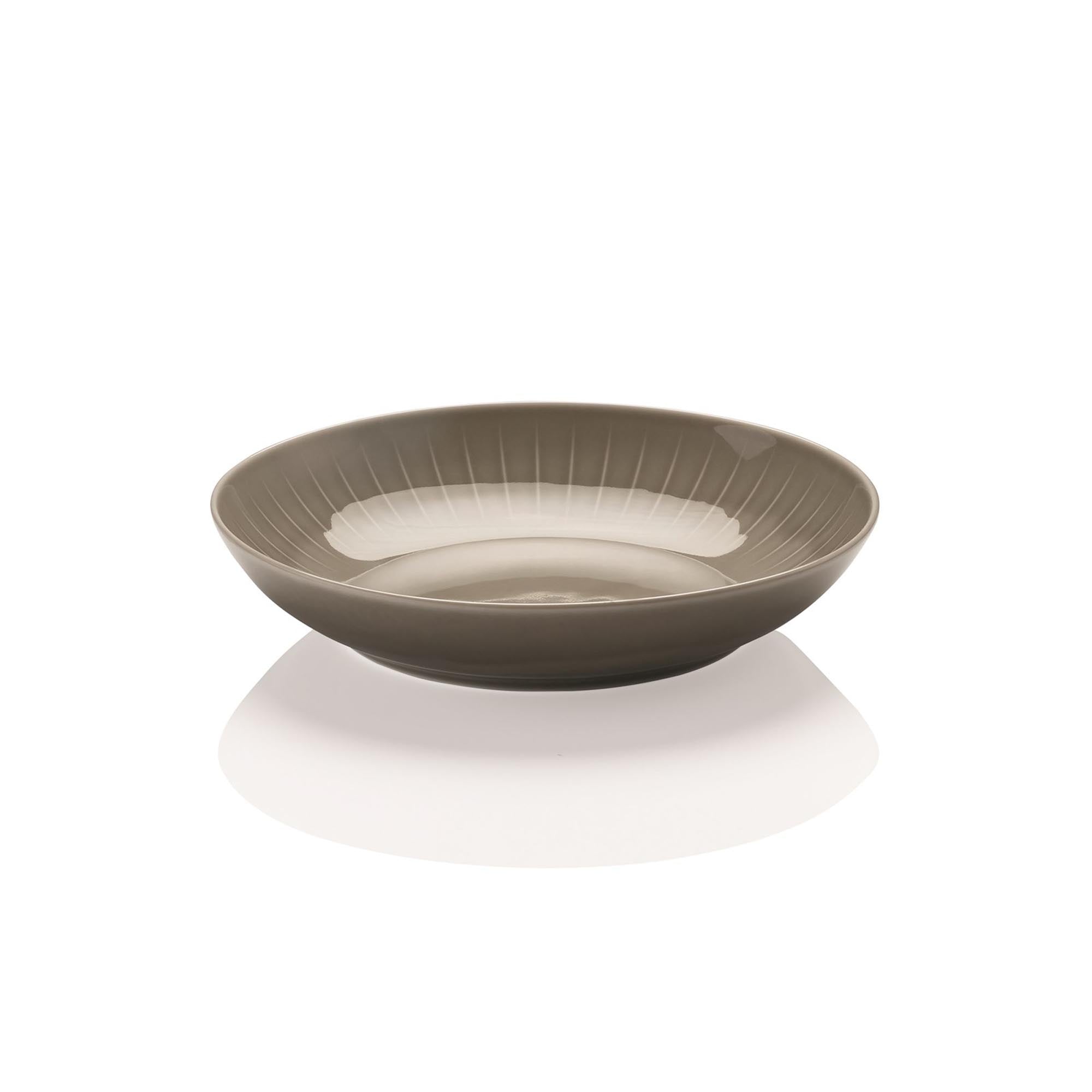 Eleganter, tiefen Suppenteller in Grau mit einem Durchmesser von 23 cm aus der Joyn-Kollektion von Rosenthal, ideal für stilvolle Tischdekoration.