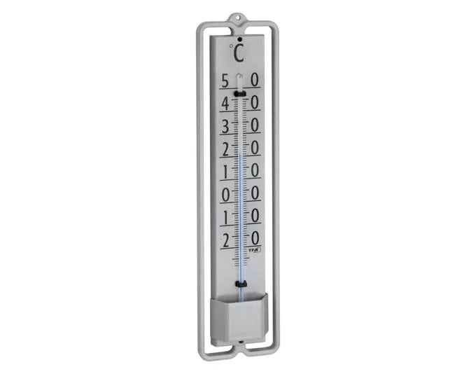 TFA Thermometer Analog Innen-Aussen grau Metall Novelli Design 19.5x4.8x1.6 cm in  präsentiert im Onlineshop von KAQTU Design AG. Thermometer ist von TFA