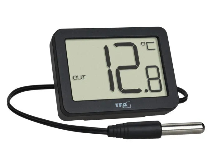 TFA Thermometer Digital Innen-Aussen schwarz 4x5.5x2.8 cm -30…+60°C in  präsentiert im Onlineshop von KAQTU Design AG. Thermometer ist von TFA