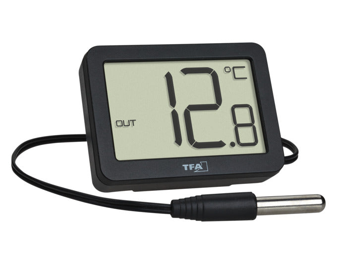TFA Thermometer Digital Innen-Aussen schwarz 4x5.5x2.8 cm -30…+60°C in  präsentiert im Onlineshop von KAQTU Design AG. Thermometer ist von TFA