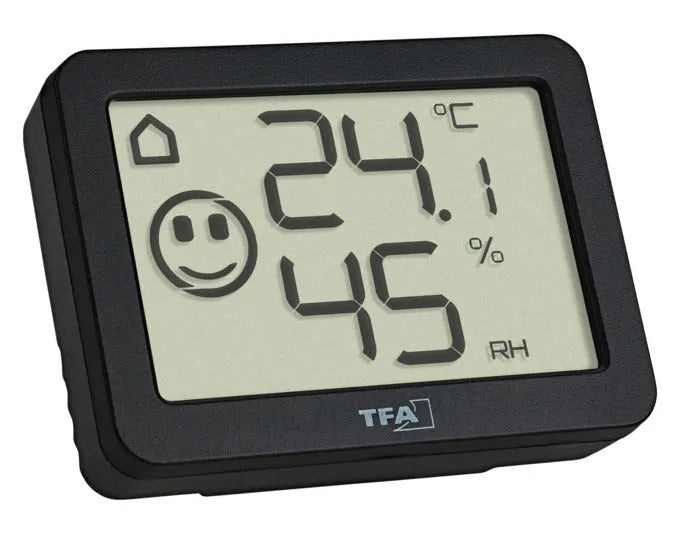 TFA Thermometer-Hygrometer Digital schwarz 4x5.5x1.5 cm -10…+60°C in  präsentiert im Onlineshop von KAQTU Design AG. Thermometer ist von TFA