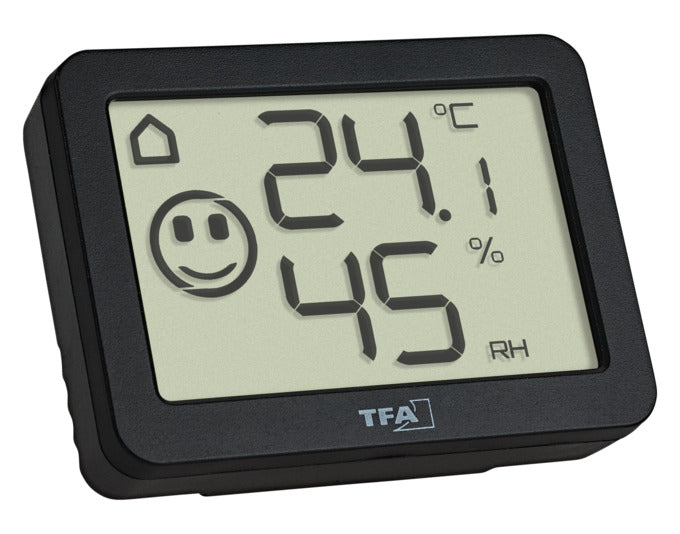 TFA Thermometer-Hygrometer Digital schwarz 4x5.5x1.5 cm -10…+60°C in  präsentiert im Onlineshop von KAQTU Design AG. Thermometer ist von TFA