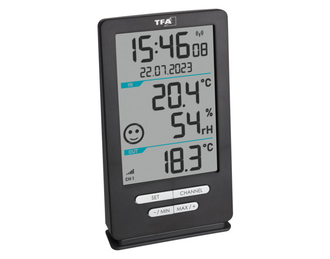 TFA Funk-Thermometer Xena Home 14.5x8.2x4.7 cm anthrazit -40…+60°C in  präsentiert im Onlineshop von KAQTU Design AG. Thermometer ist von TFA
