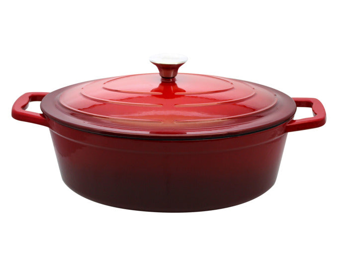 ELO Bräter Gusseisen oval rot creme emailliert 4.9 l 41x25 cm in  präsentiert im Onlineshop von KAQTU Design AG. Topf ist von ELO