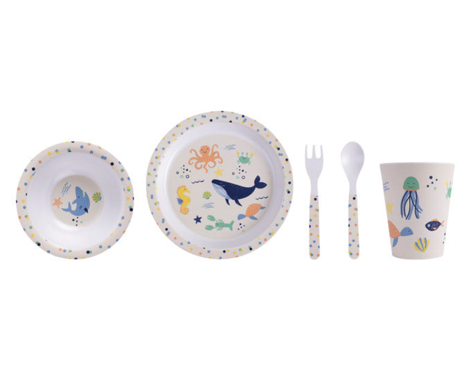 LADELLE Kindergeschirr-Set 5-tlg. Ocean in  präsentiert im Onlineshop von KAQTU Design AG. Geschirr Kids ist von LADELLE