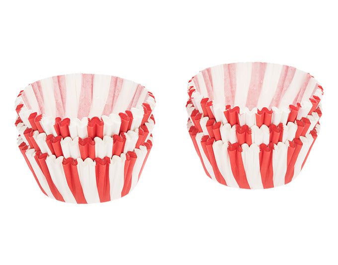 PATISSE Papierförmchen 200 Stück weiss/rot gestreift ø 5 cm in  präsentiert im Onlineshop von KAQTU Design AG. Backform / Backblech ist von PATISSE