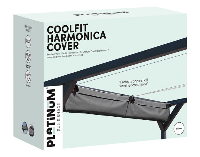Hochwertige Schutzhülle für Harmonica 370 cm, robust, wetterfest, idealer Schutz für Ihre Outdoor-Möbel.