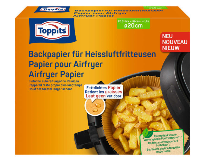 TOPPITS Backpapier für Heissluftfritteusen in  präsentiert im Onlineshop von KAQTU Design AG. Backen ist von TOPPITS