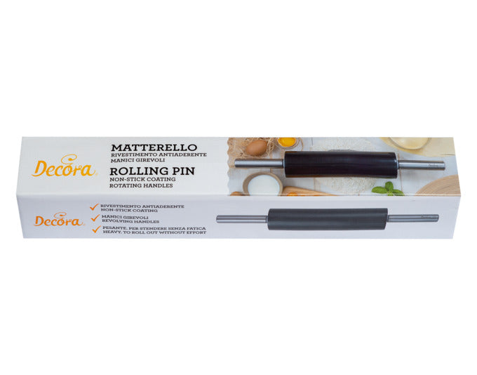 Entdecken Sie den DECORA Teigroller mit Antihaftbeschichtung (ø 7,5 cm, 47 cm lang) – ideal für müheloses Ausrollen von Teig!
