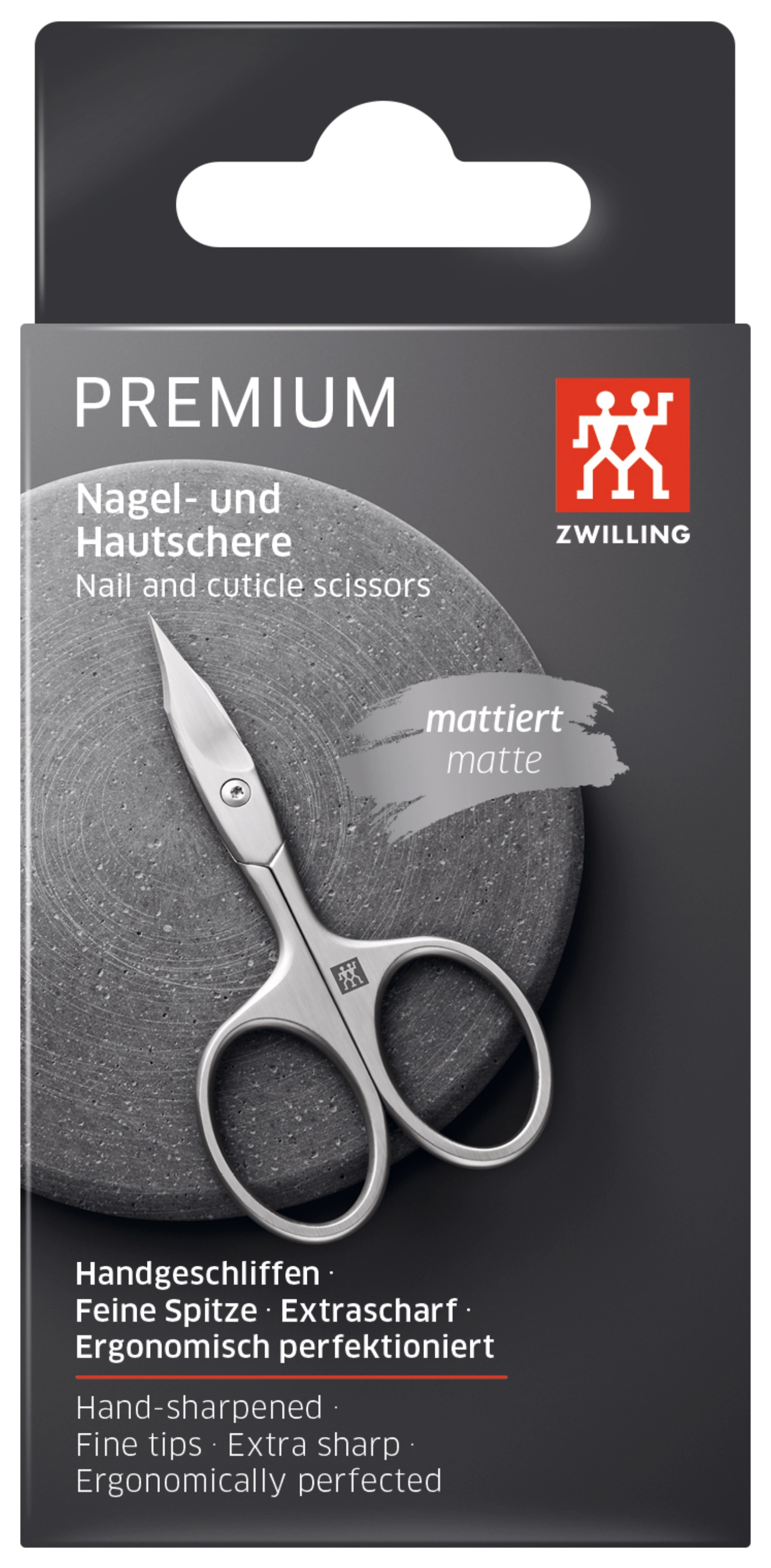 Elegante Kombi-Nagelschere von Zwilling Beauty, 90 mm, perfekt für präzise Nagelpflege, mit ansprechender, mattierter Oberfläche.